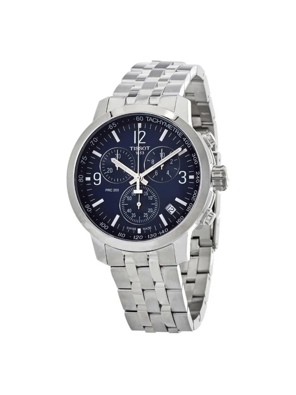 NWT Tissot PRC 200 Chronograph Quartz Blue Dial Men's Watch